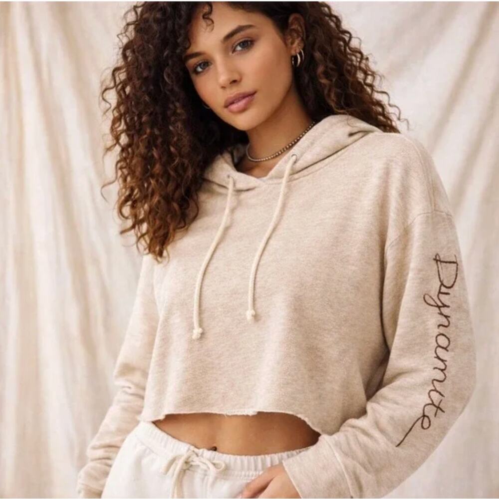 Free People Movement Cropped Hoodie Dynamite Sleeve Made USA M